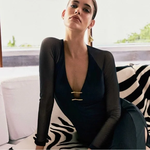 Caroline Constas Long sleeve maxi cover up dress. - Picture 2 of 4